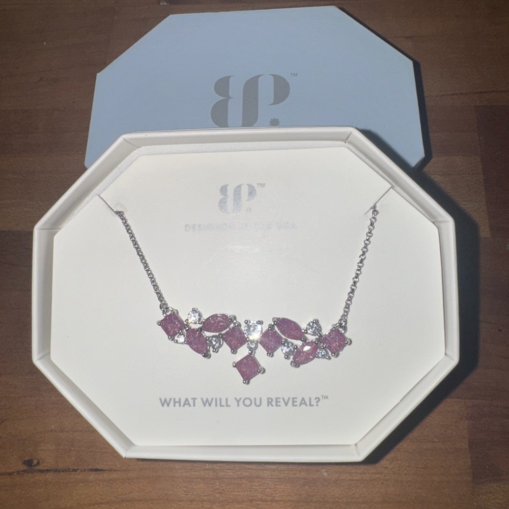 Lavender Ice Crystal on Rhodium BP OG Necklace